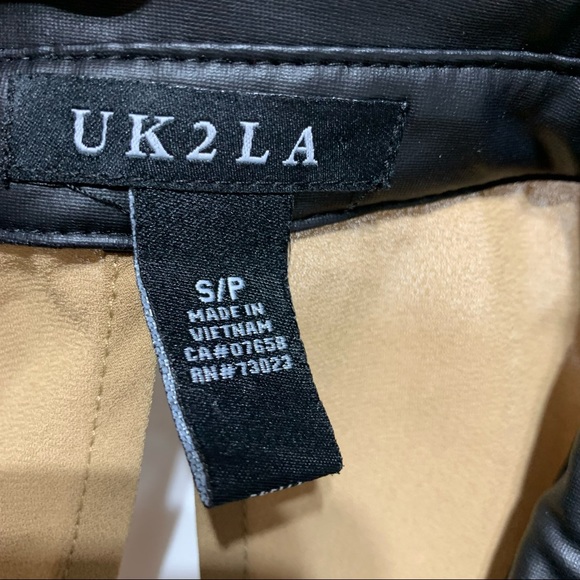 UK2LA Button Down Shirt, Faux Leather Lining Size Small - Picture 8 of 10